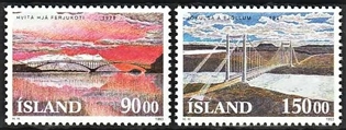 FRIMÆRKER ISLAND | 1993 - AFA 774,775 - Islandske broer - 90,00 + 150,00 kr. flerfarvet - Postfrisk